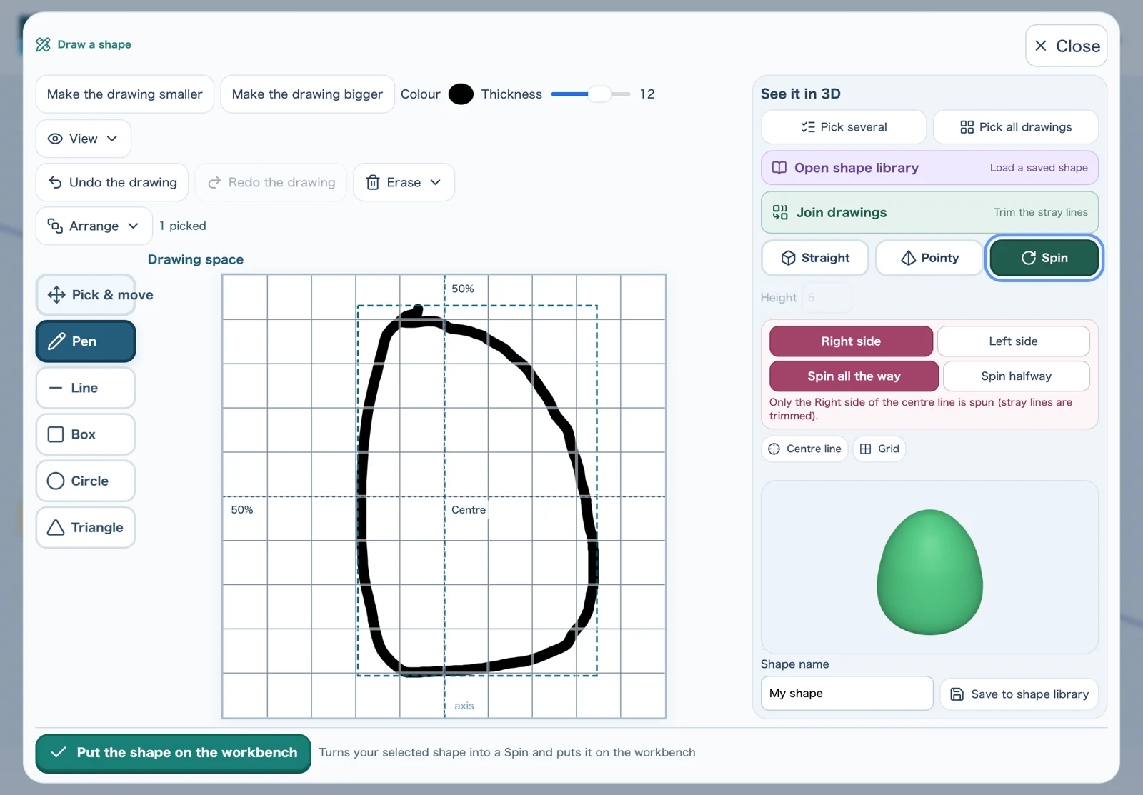 Creating a solid of revolution from a curve